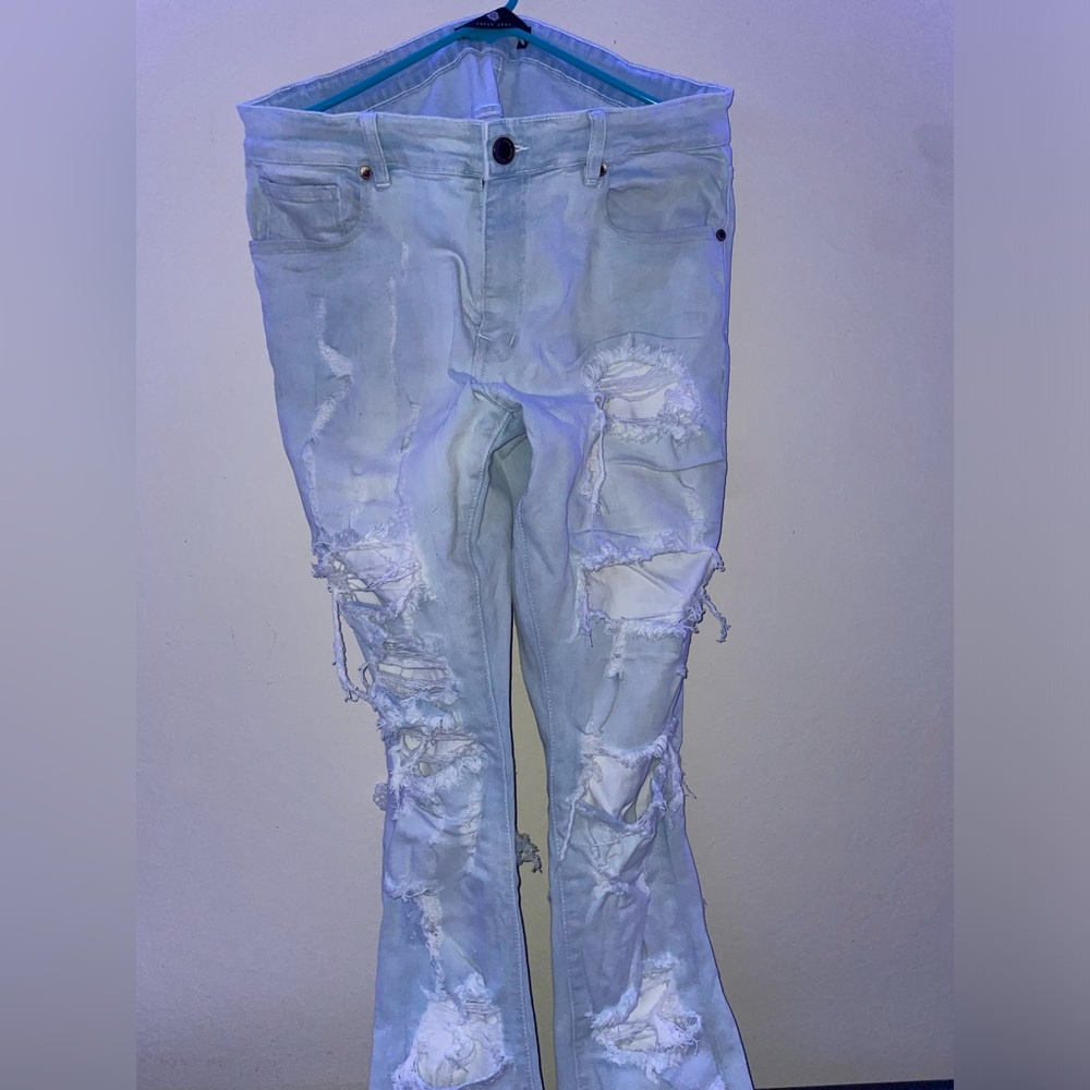 Stacked 'focus' styled jeans